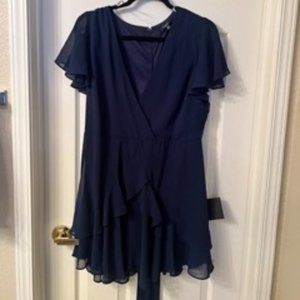 Lulu's Sweet Like You Navy Ruffled Mini Dress XL